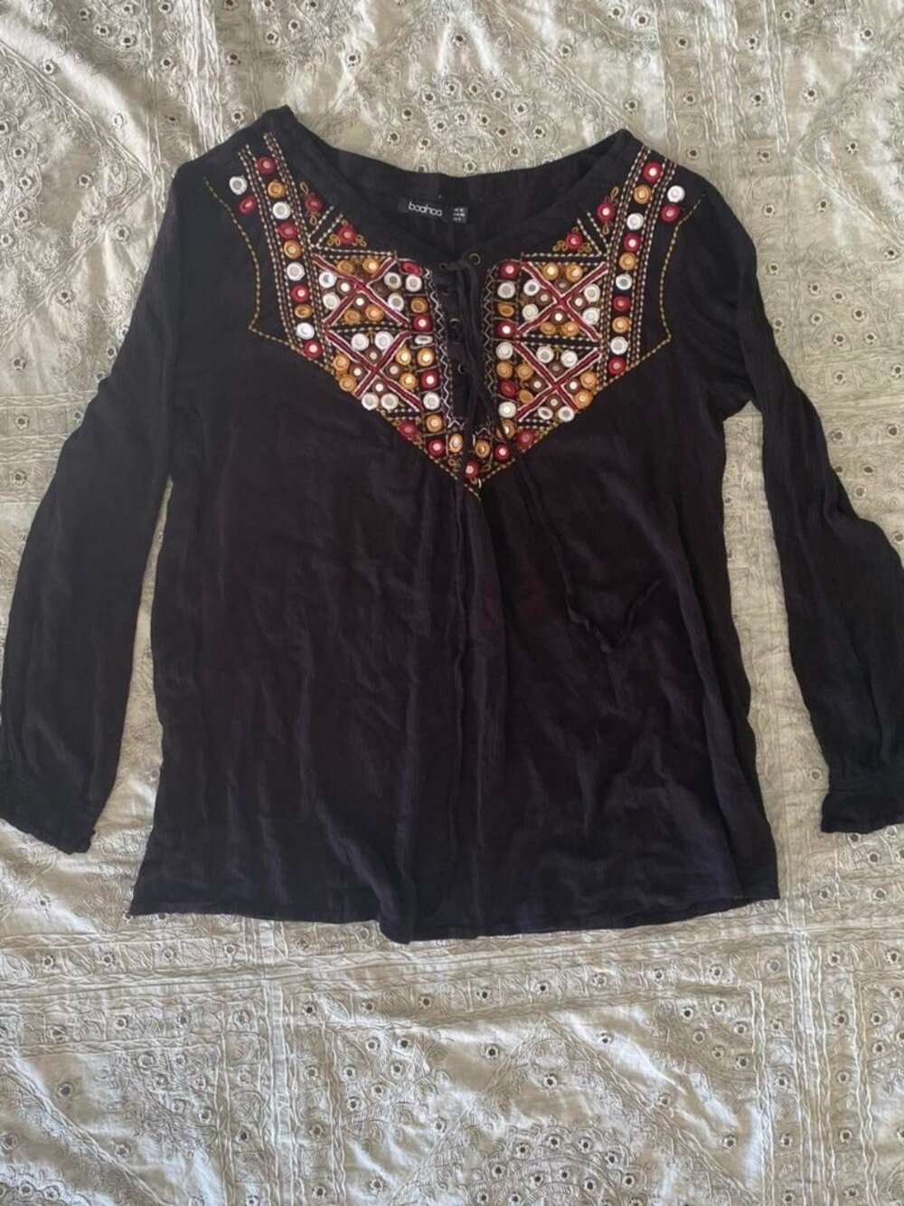 BooHoo mirrored long sleeve shirt